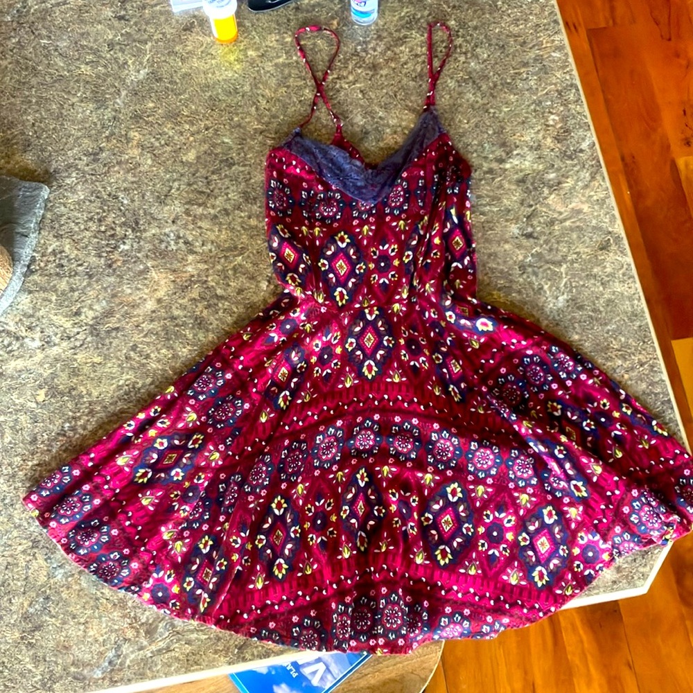 Hollister dress with corset back and lace on top size extra small